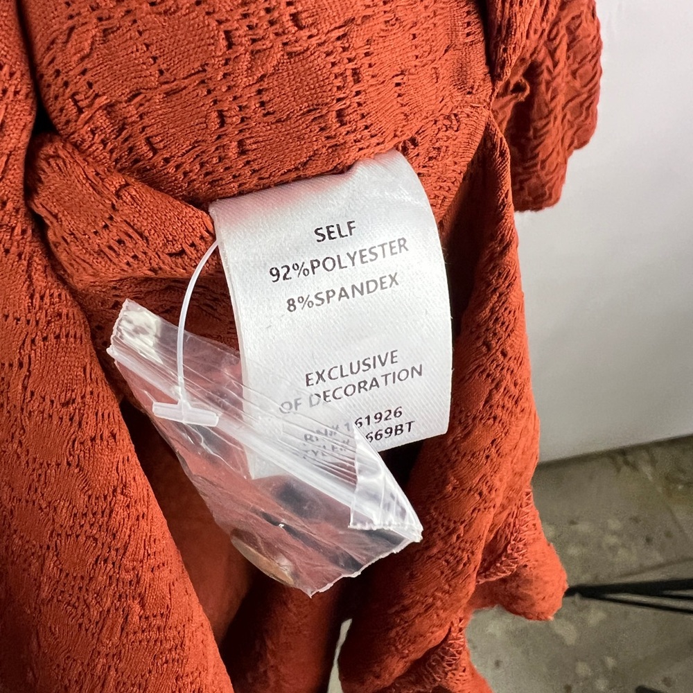 💚 3495. Oversized Rust Textured Button Front Blo… - image 7